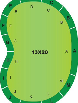 Bella Turf  20' x 13' Putting Green Kit with fringe Kidney Bean