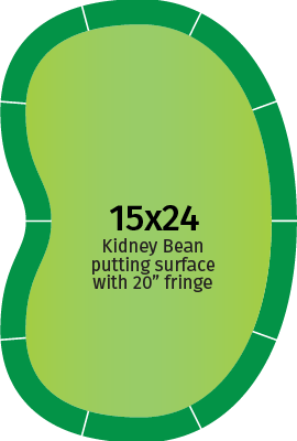 Bella Turf 15′ x 24′ Kidney Bean Kit with fringe