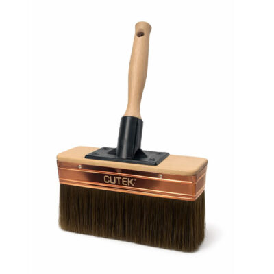 Cutek 7 inch deck brush with wood handle and natural bristles for applying wood oil and deck stain